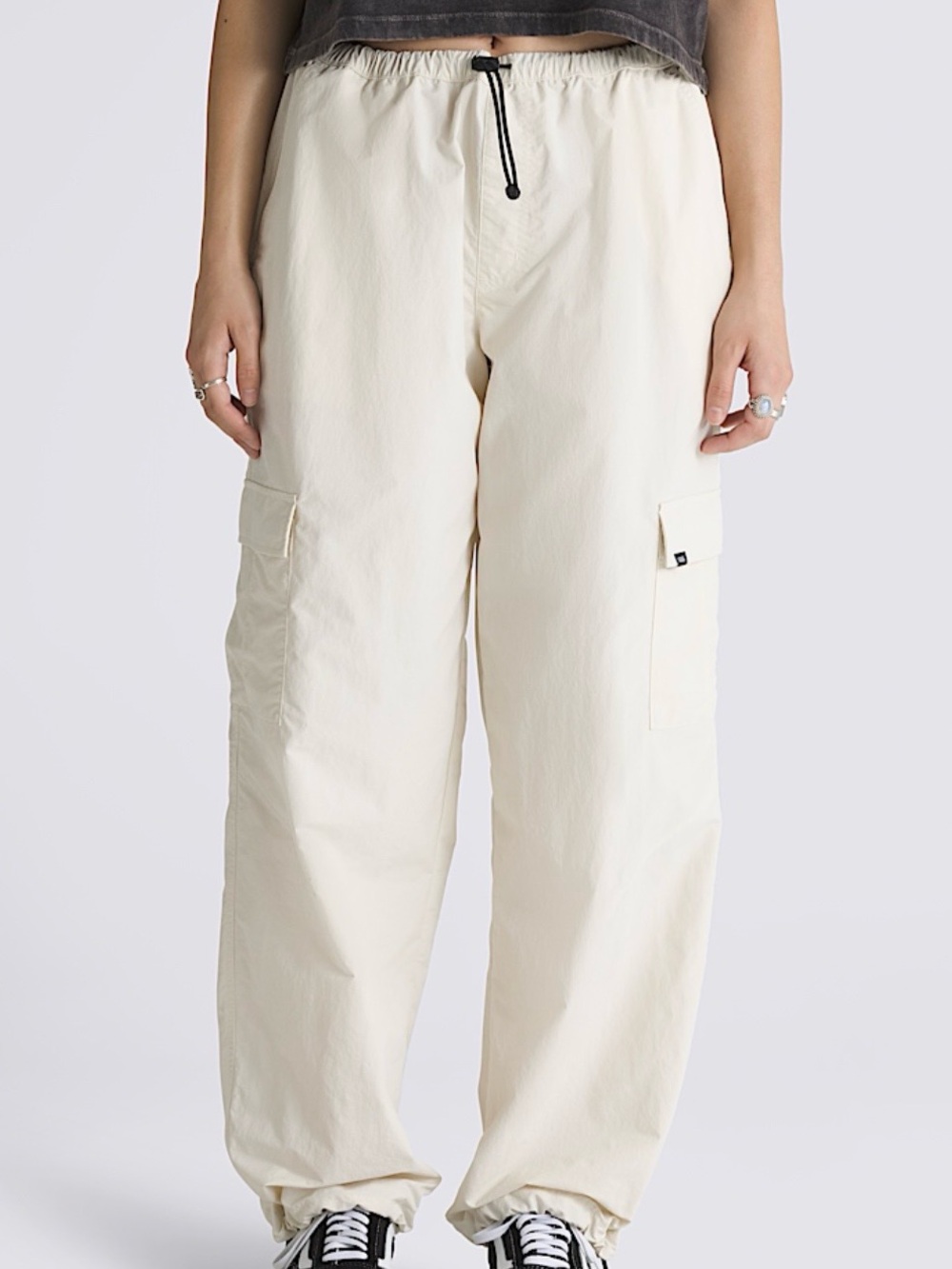 Riley Cargo Parachute Pants (Turtledove White)